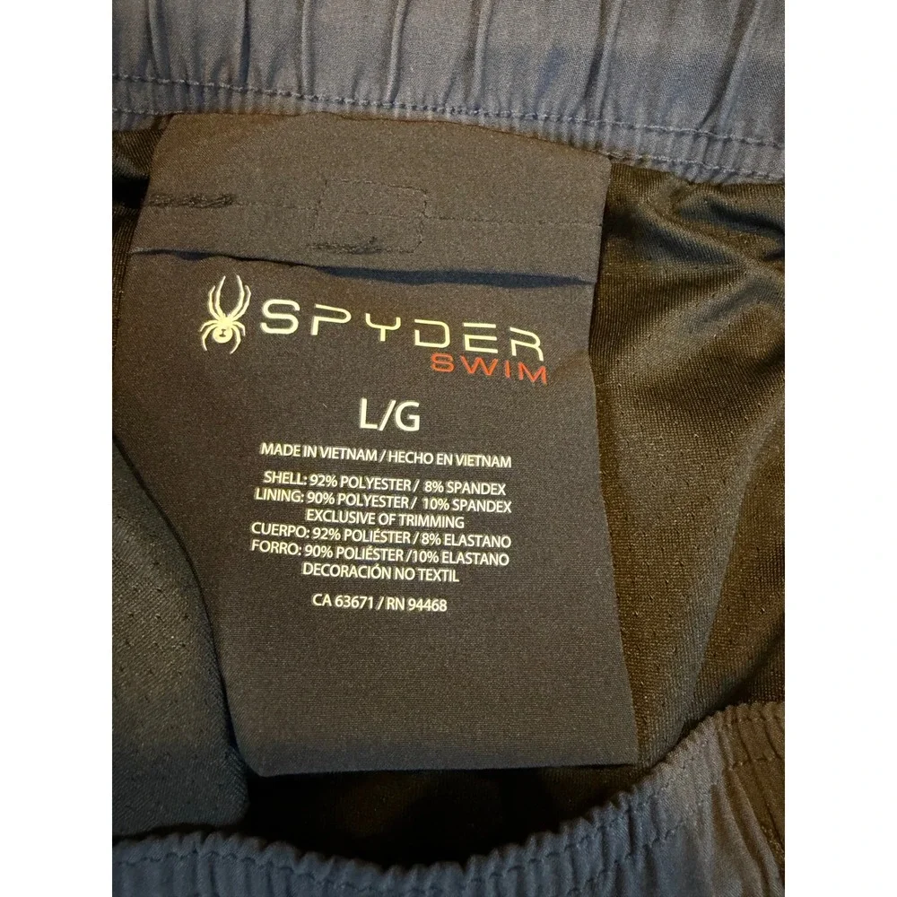 NWT Spyder Swim Mens Black Board Shorts Stretch Trunks •L• Summer UPF Gorpcore